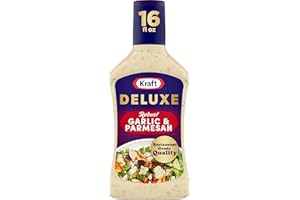FIENOW Kraft Deluxe Robust Garlic and Parmesan Salad Dressing (16 oz Bottle)