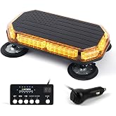 Xprite 42LED Elevated Rooftop Strobe Light Bar w/Controller - Amber | US Flag Pattern High-Bracket Magnetic Hazard Warning Beacon Lights for Construction Vehicles Tow Trucks Snowplow Pickup