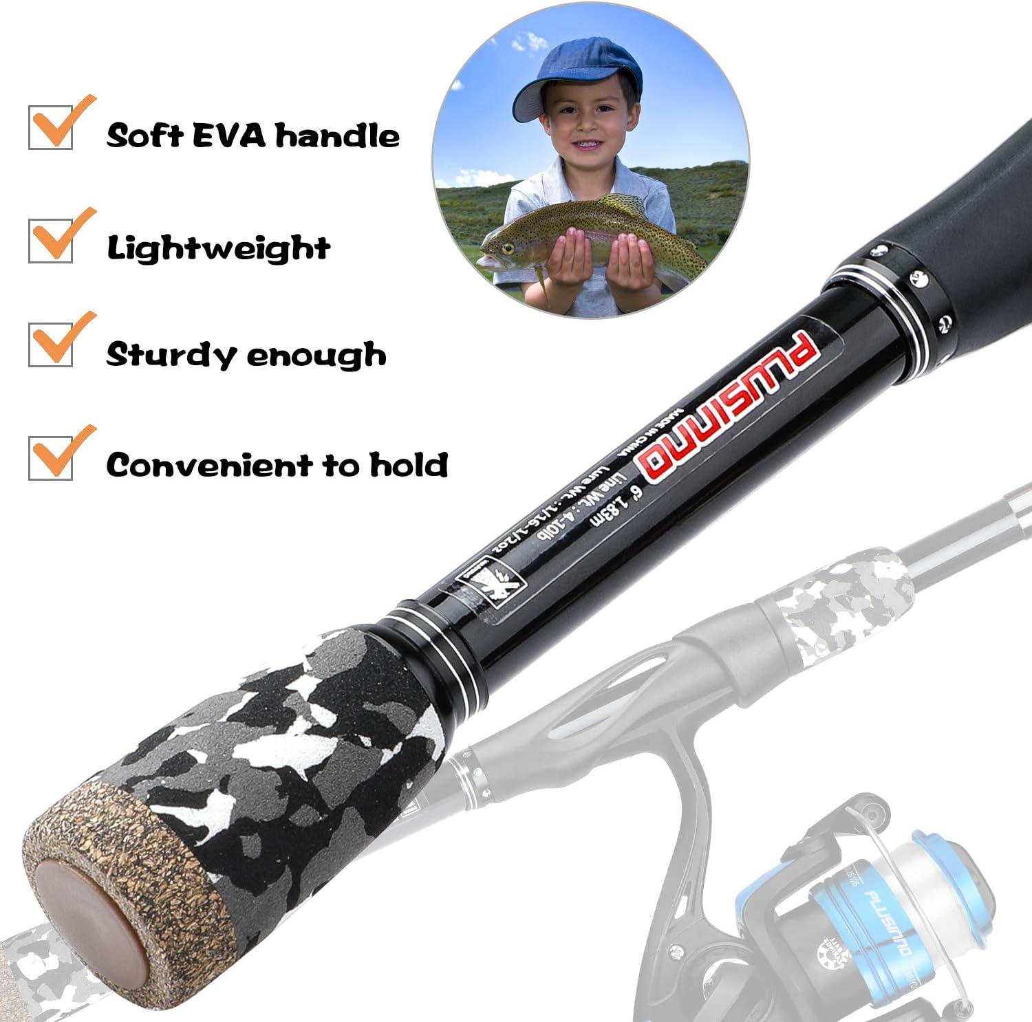 PLUSINNO Kids Fishing Pole, Portable Telescopic Fishing Rod and Reel Combo Kit - with Spinning Fishing Reel Tackle Box for Boys, Girls, Youth : Sports & Outdoors