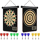 Mixi Magnetic Dart Board for Kids, Outdoor Toys Kids Games Double Sided Dart Board Games Set for Boys with 12 Darts, Best Toy