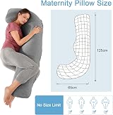 SHANNA Pregnancy Pillow J Shaped Full Body Maternity Pillow Dark Grey view 4