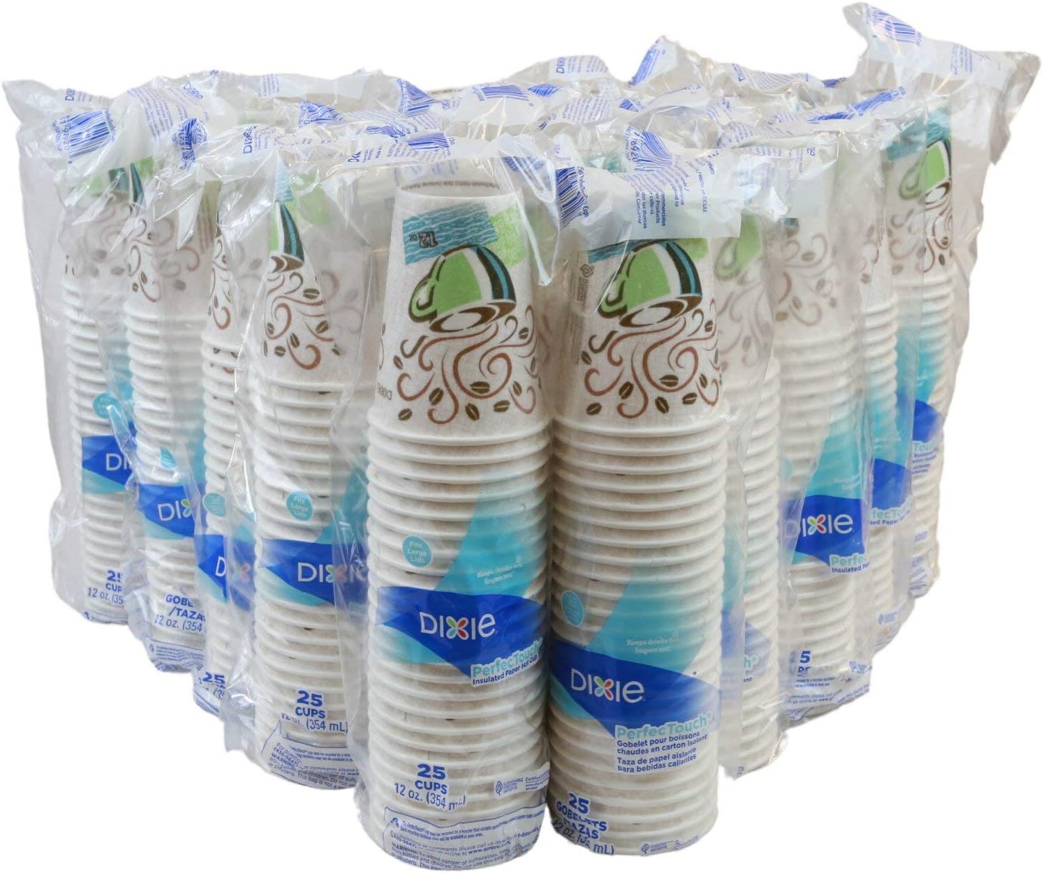 Dixie PerfecTouch 12 Oz. Insulated Paper Hot Coffee Cup by GP PRO (Georgia-Pacific), Coffee Haze, 5342DX,(25 Cups Per Sleeve, 20 Sleeves Per Case): Industrial & Scientific
