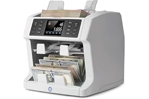 Safescan 2985-SX Money Counter Machine with Counterfeit Detection, Multi-Currency, Mixed Denomination, Bank Quality, High-Speed Counts and Sorts 1,200 Bills per Minute, 7 Point Counterfeit Check