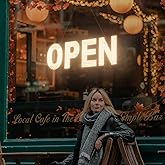 lulixilul LED Open Sign for Business, 30"x10" Dimmable Brightness Large Electric Light Up Sign, Hanging Installation for Store Restaurant Office Bar Hotel Salon (white)