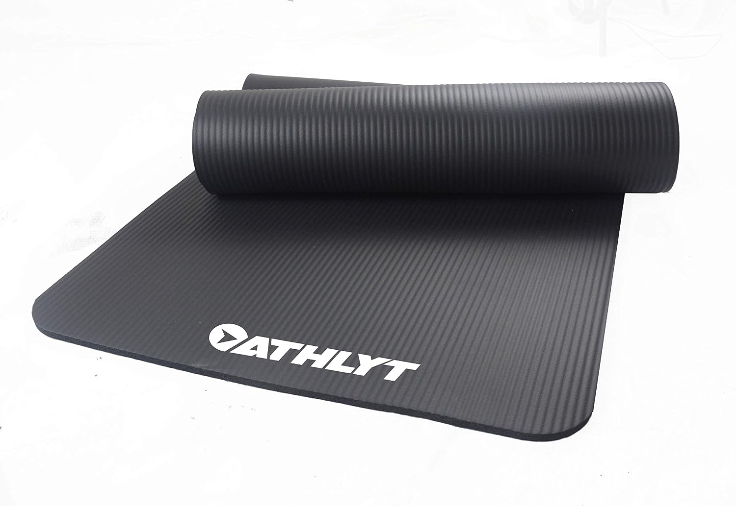 Athlyt Fitness Mat, Black, 183 x 60 cm, Grey, 183 x 60 x 1.2 cm
