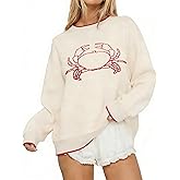 Graphic Sweaters for Women Lobster Graphic Pullover Knitted Sweater Vintage Crewneck Sweatshirt Cute Y2k Pullover Tops