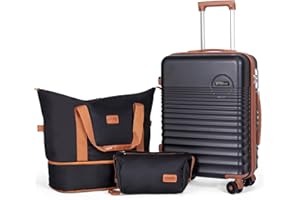 CONCEPTEN Carry On Luggage 22x14x9 Airline Approved, 20-inch Hard Shell Suitcases with Wheels, ABS Lightweight Carry on Suitcase with TSA Lock