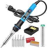 Soldering Iron Kit, 80W 110V Fast Heat up in 10s LCD Digital Adjustable Temperature Soldering Gun Thermostatic Soldering Kit for Electronic
