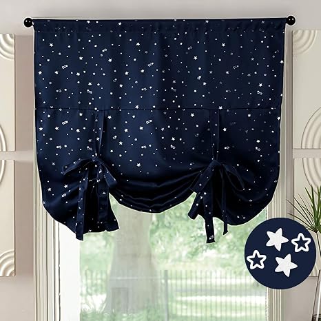 Amazon.com: Hughapy Star Blackout Curtains Balloon Shades Window