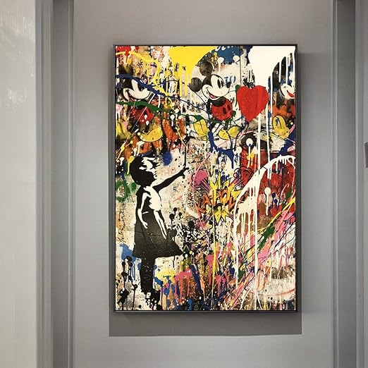 Geiqianjiumai Chica Sosteniendo Una Pared De Globos Graffiti