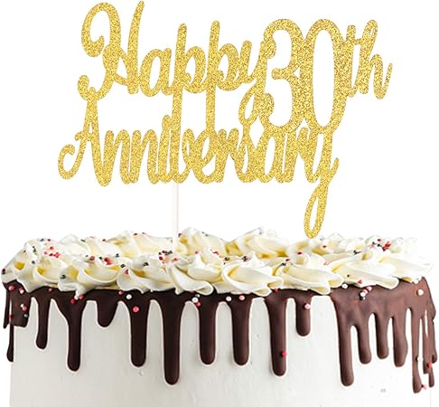 Amazon 30周年記念 ケーキトッパー 両面ゴールドグリッター 30年愛 結婚記念日パーティーデコレーション おもちゃ おもちゃ Amazon 30周年記念 ケーキトッパー 両面ゴールドグリッター 30年愛 結婚記念日パーティーデコレーション おもちゃ おもちゃ