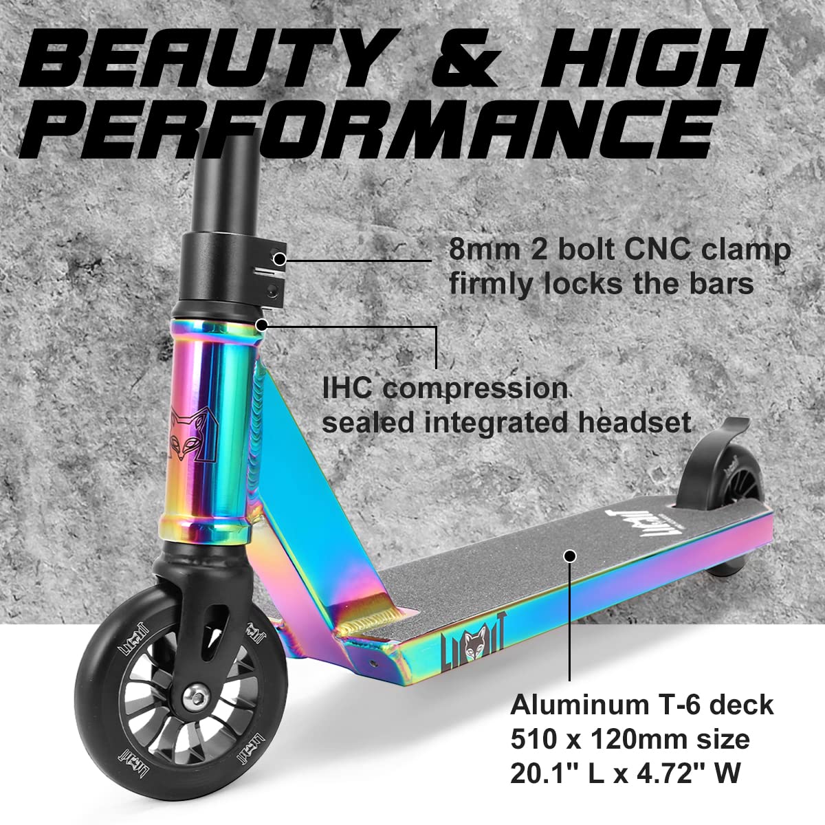 Trick Scooter-Intermediate and Be ginner Stunt Scooter Suitable for Children, Teenagers and Adults 8 Years Old and Above