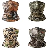 BASSDASH 4 Pack UPF 50+ UV Protection Neck Gaiter Sun Protector for Fishing Hunting Kayaking Hiking Cycling Outdoor