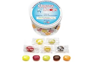 Three Lollies Queasy Drops- Supports Motion Sickness Relief. Also Pregnancy & Morning Sickness Relief. Stomach Settle Drops Assorted 48 Count