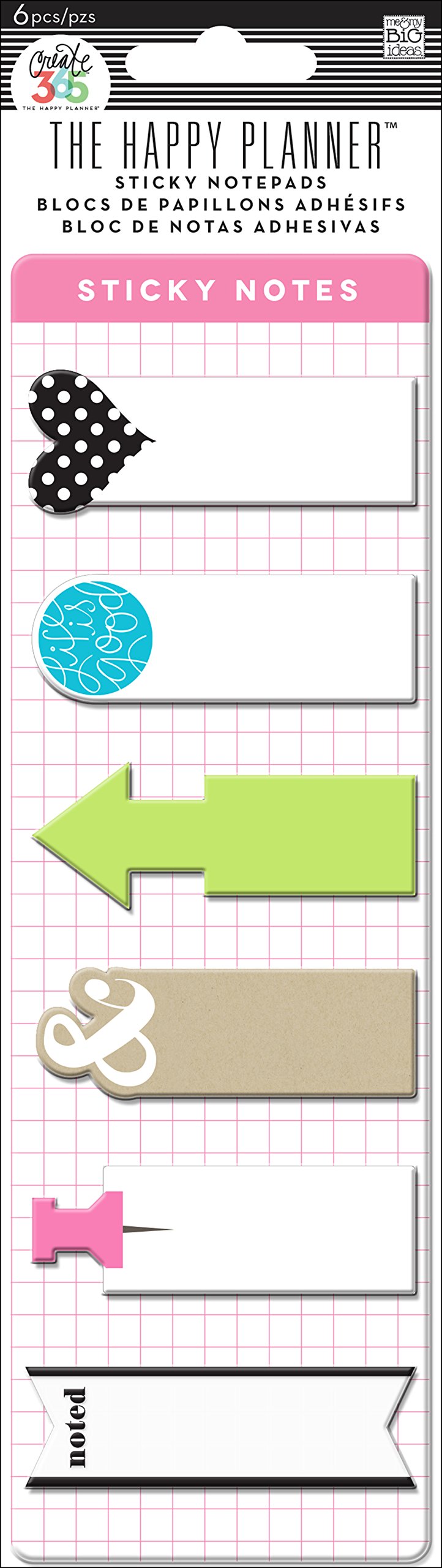 Me and My Big Ideas Create 365 Happy Planner Sticky Notes 1-6 Designs/20 Each,