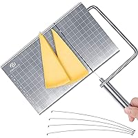 Cheese Slicer, PL ZMPWLQ Stainless Steel Cheese Cutter with Accurate Size Scale, Wire Cheese Slicer for Cheese Butter…