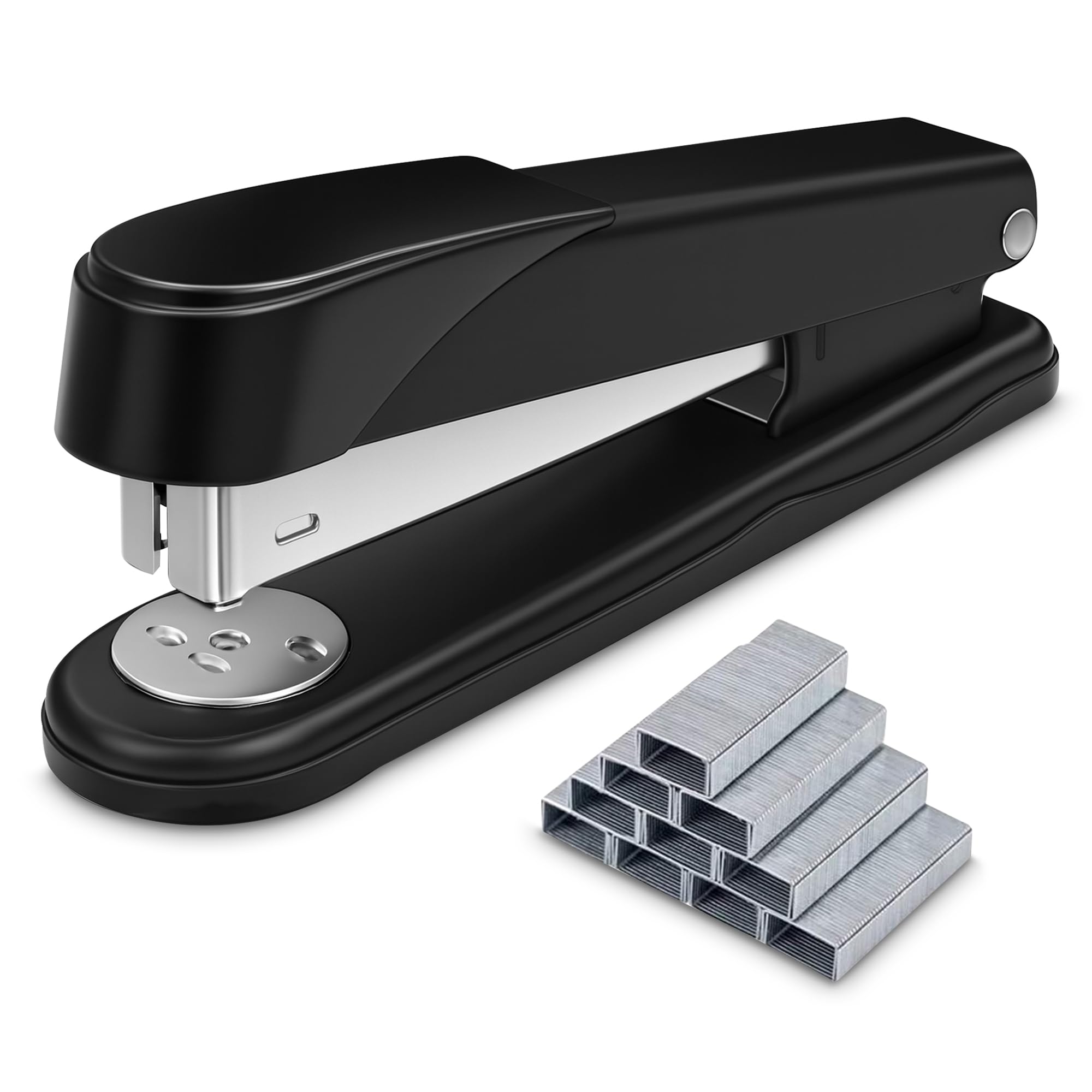 ACCOCO Heavy Duty Stapler with Box of 1,000 24/10mm Staples (50 Sheet Capacity) (Black)