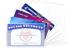 Sooez 10 Pack Social Security Card Protector, 24 Mil Thick Card Protector Sleeves, Protective Credit Card Sleeve, Clear Card Sleeves, Perfect Fit for Social Security, Medicare, Credit, Business Card