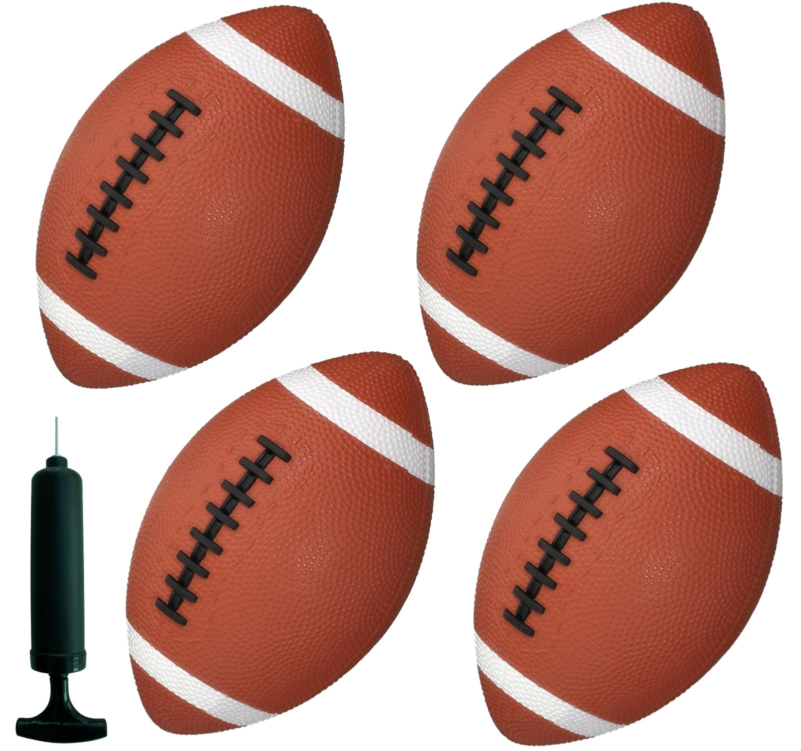 Photo 1 of AppleRound 6.5-Inch Toy Footballs for Toddlers and Kids - Outdoor Games Backyard Sports for Children Boys and Girls -Pack of 4 Balls with Pump