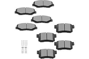 BRAKEUS D914 D536 Front Rear Disc Ceramic Brake Pad Set w/Hardware For Honda CR-V 2002-2004,For Honda Element 2003-2011