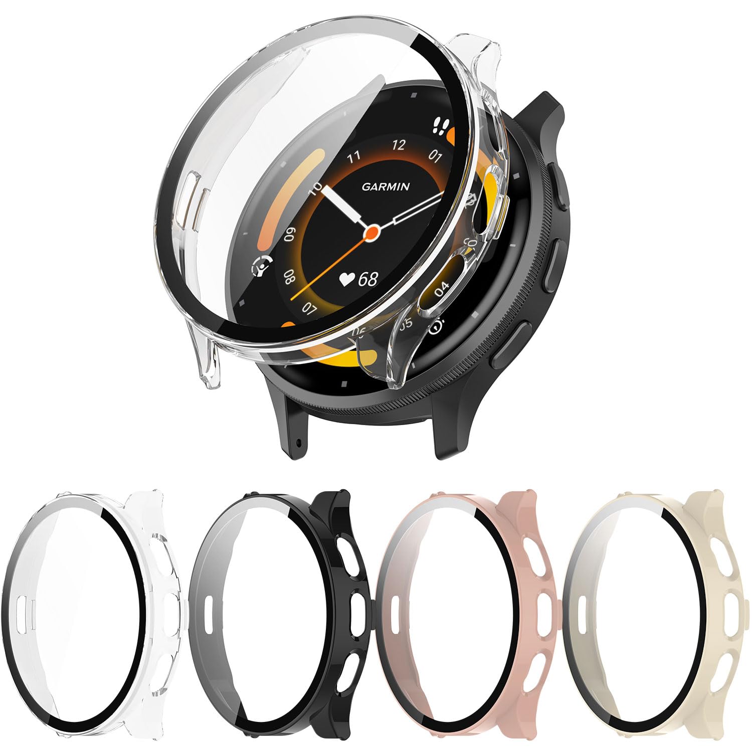 Photo 1 of [4-Pack] Case with Tempered Glass Screen Protector Compatible with Garmin Venu 3 (45MM), Ultra-Thin Bumper Full Coverage Protective Hard PC Cases Face Cover for Men Women