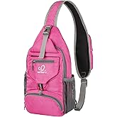 WATERFLY Packable Small Crossbody Sling Backpack Shoulder Chest Bag Daypack for Hiking Traveling