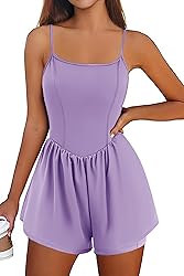 Ekouaer Womens Summer Sleeveless Workout Rompers