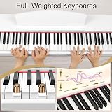 Bonnlo Glarry 88 Weighted Keyboard Piano with Stand Headphones 3-Pedal USB MIDI view 5