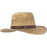 Rising Phoenix Industries Palm Leaf Straw Trilby Wide Brim Fedora Golf Sun Hat for Men or Women, UV UPF Protection Natural