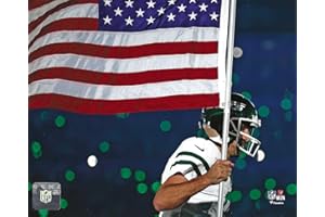 LEGENDS GALLERY New York Jets Aaron Rogers Enters The Field With The American Flag 8x10 Photo Picture Poster - Valentines Day, Birthday, Fathers Day, Or Christmas Gifts For Men, Dad, And Husband