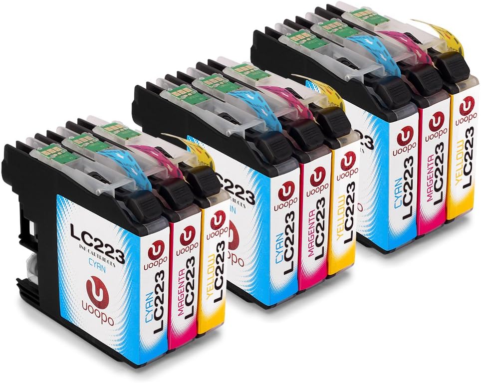 Uoopo Ink Cartridges for DCP-J4120DW DCP-J562DW MFC-J5320DW MFC-J5620DW MFC-J4420DW MFC-J4620DW MFC-J480DW MFC-J680DW MFC-J880DW MFC-J4625DW MFC-J5625DW MFC-J5720DW Pack of 9 Cyan Magenta Yellow