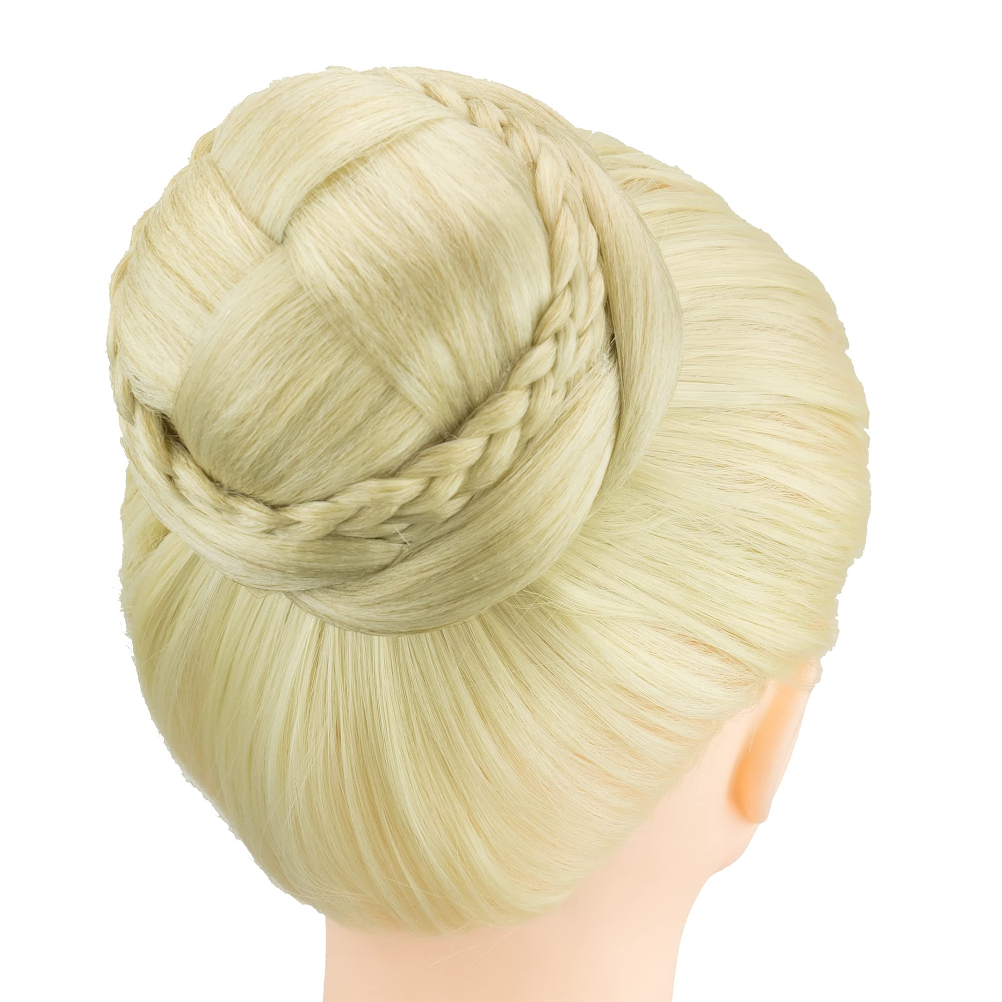 IMISSU Hair Bun Wig – Updo Braided Chignon for Dancers, Donut Hairpiece with Scrunchie, Hair Cover Accessory (Blonde)