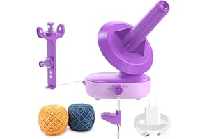 Caydo Electric Yarn Winder Pro, 10oz Large Automatic Ball Winder for Crocheting, Dual-Spring Strong Tension Stepless Speed Yarn Cake Roller Spinner, Ideal Present for Crochet Lovers(Purple)