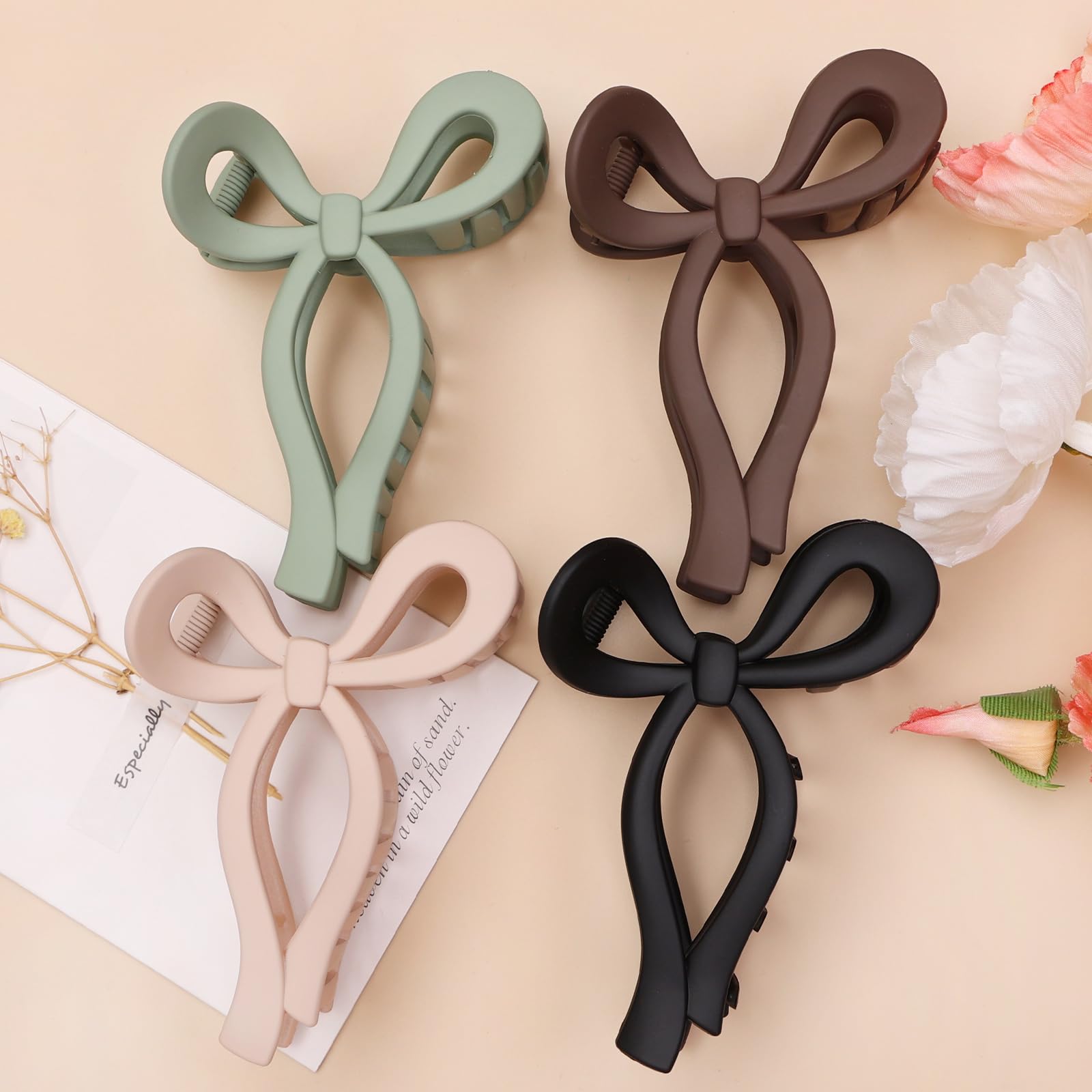 Photo 1 of 1 Pcs Bow Hair Clips Elegant Hair Claw Butterfly Hair Accessories for Girls Nonslip Butterfly Clips Hair Styling Accessories for Women