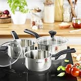 Tefal Comfort Max 3 Piece Stainless Steel Cookware Set Induction view 4