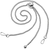 Errienpin 51 Inch Thin Metal Chain Strap | Adjustable Replacement for Shoulder & Crossbody Bags | Lightweight Buckle Design