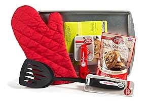 Chocolate Chip Cookie 5 Piece Baking Bundle - Cookie Sheet, Oven Mitt, Measuring Spoons, Nylon Turner/Spatula, Betty Crocker Cookie Mix