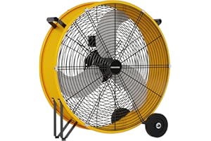 FANNIVERSE 30 Inch Drum Fan Pro Series - High Velocity Floor Drum Fan with Handle Caster for Commercial, Residential, Warehouse, Covered Patio, Shop, Garage, Barn, 3 Speed 14000 CFM UL Safety Listed