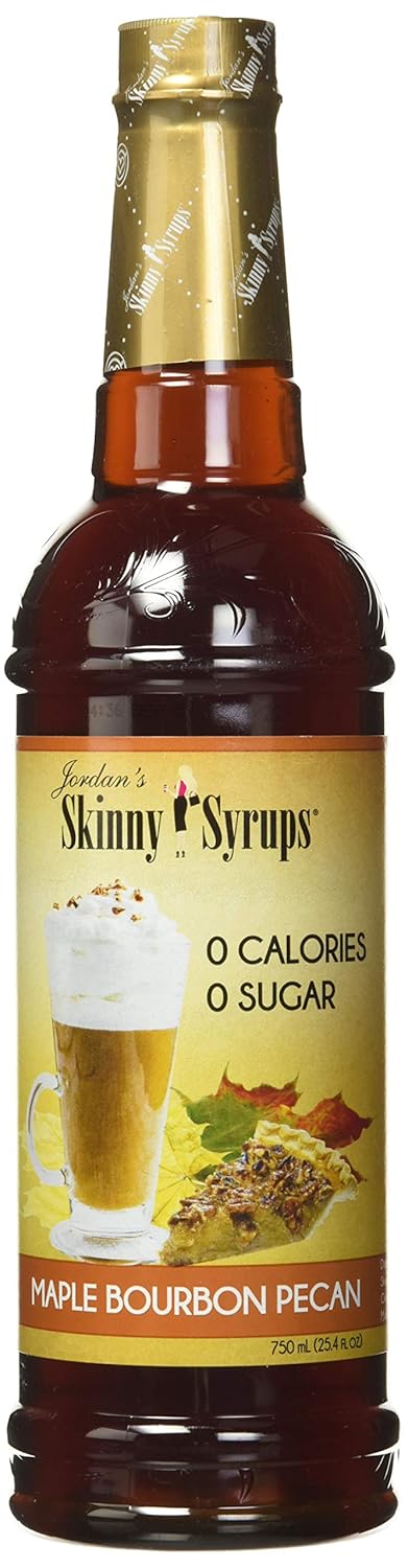 Jordan's Skinny Syrups Maple Bourbon Pecan, Sugar Free Flavoring Syrup, 25.4 Ounce Bottle