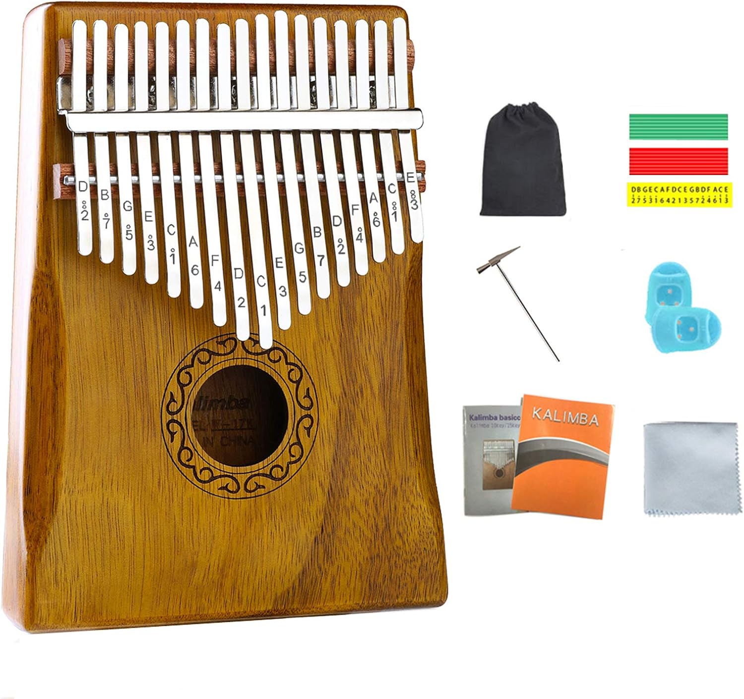 Kalimba 17 Key Thumb Piano Acacia Koa Wood Marimbas Kalimba with