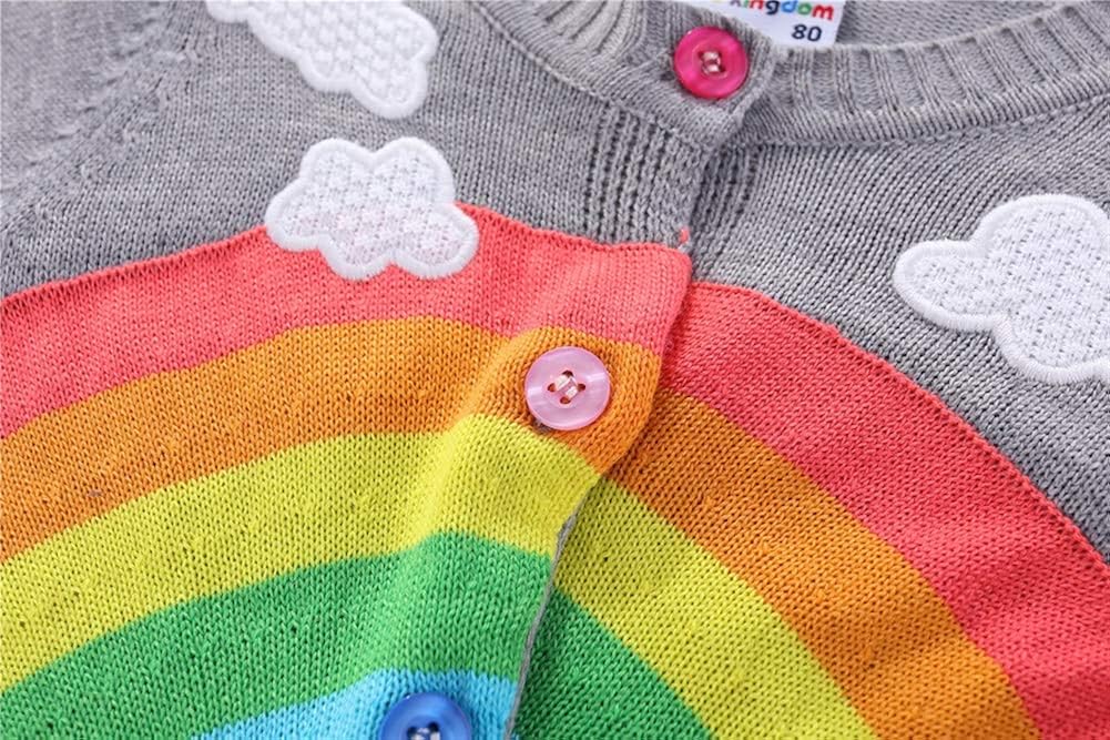 LittleSpring Baby Toddler Boys Girls Rainbow Cardigan Knitted Sweater: Clothing
