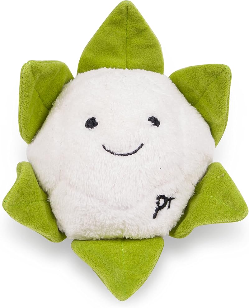 Petface Foodie Faces Cauliflower Plush Dog Toy with Squeaker
