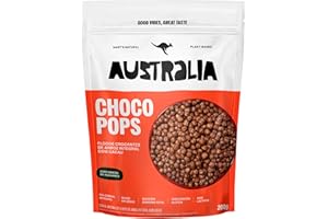 Hart's Natural ChocoPops Australia Chocolate | Cereal Matinal Sem Adição de Açucar, Sem Glúten, Sem Lactose, Vegano | 100% Natural | Alto em Fibras | 200g