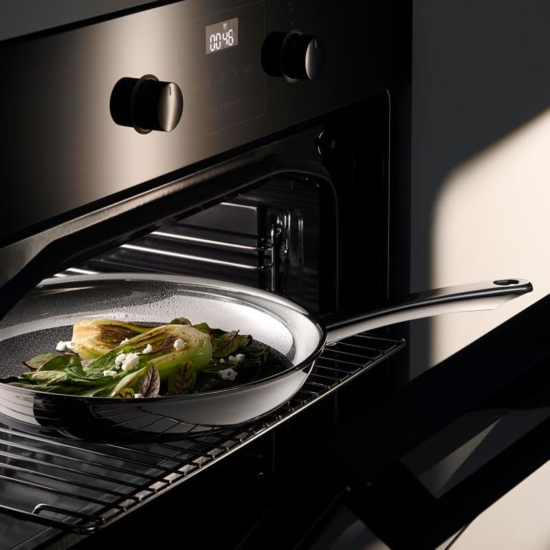 Profi Resist - Frigideira de 24 cm com 2 materiais multicamadas revestidos antiaderentes, estrutura alveolar, pega em aço inoxidável, adequada para todos os tipos de cozinhas, adequada para forno