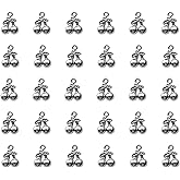 Ruwado 30 Pcs Cherry Charms Metal Small Fruits Cute Pendants Beads for DIY Jewelry Making Kit Finding Necklace Bracelet Earring Keychain Crafting Accessories