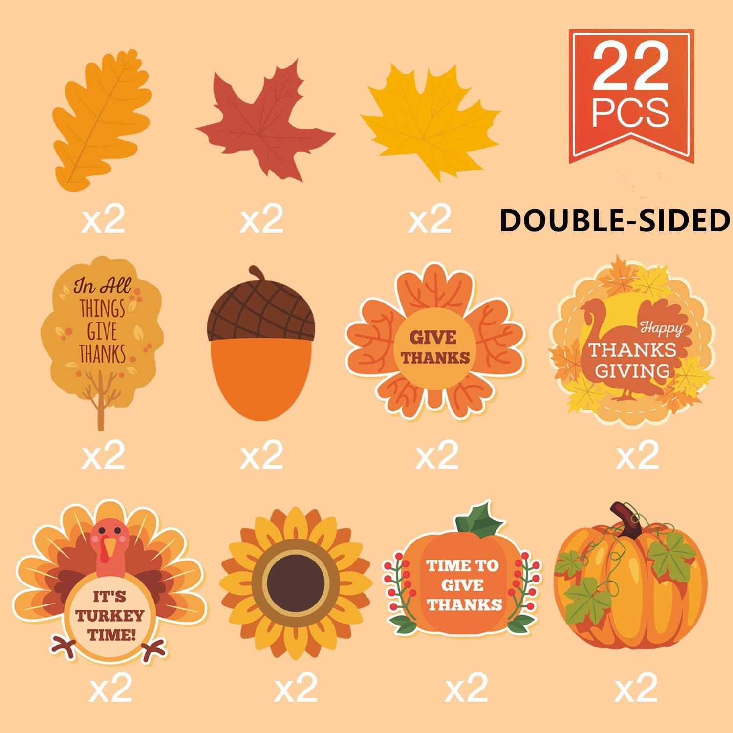Dazonge Thanksgiving Decorations Kit | Includes 1"Thankful" Banner, 22 Pack Hanging Swirls with Decorative Cutouts | Thanksgiving Party Supplies | Fall Decorations: Toys & Games