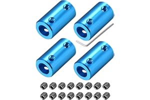 LULUQUEEN Shaft Coupler Connector L25 x D14 4mm to 4mm Bore Rigid Coupling Motor Shaft Joint Connector with Screw for 3D Printers 4PCS