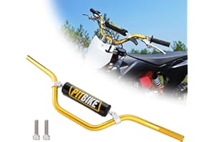 PRO CAKEN 7/8" 22MM CNC Dirt Bike Handlebars,Motorctcle Handlebar with Foam Pad Compatible with CRF, YZF, KXF, KLX, RMZ, DRZ Pit Dirt Bikes, ATVs, Quad Bikes-Gold