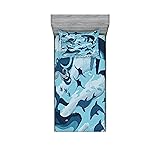 Ambesonne Shark Fitted Sheet & Pillow Sham