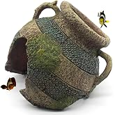 relaqcc Aquarium Decor Ruins Leaning Vase Hideaway Cave, Betta Fish Tank Accessories for Goldfish, Shrimp, Conch, Cichlid